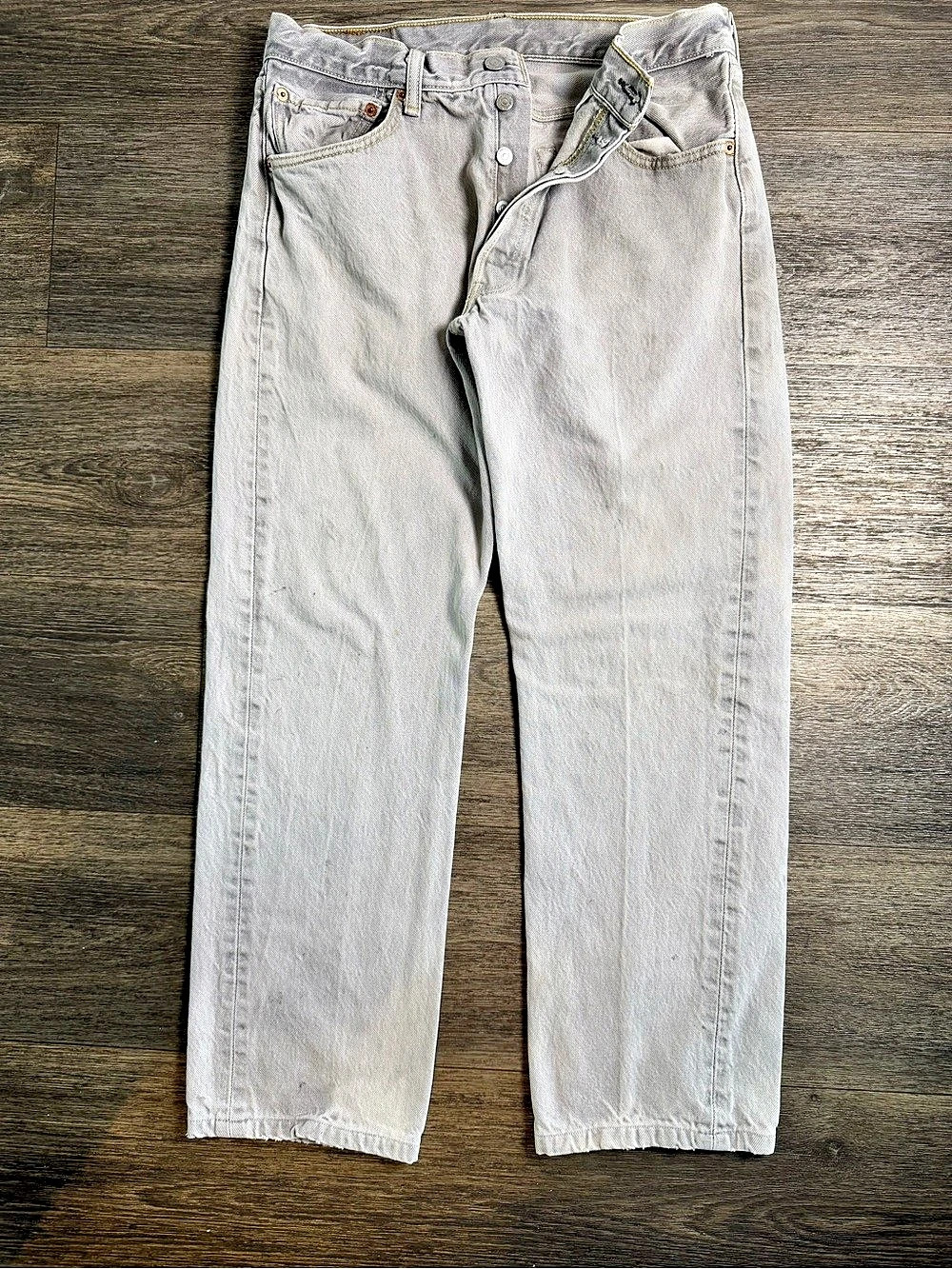 Levi's 501 Straight Leg Jeans Gray Waist 34